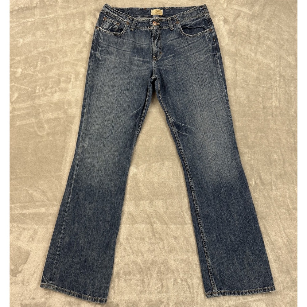 BKE Jeans Womens 33x33.5 Curvy Bootcut Medium Wash Mid Rise Blue Denim Long